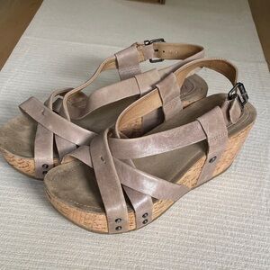 Bussola Taupe Wedge Sandals